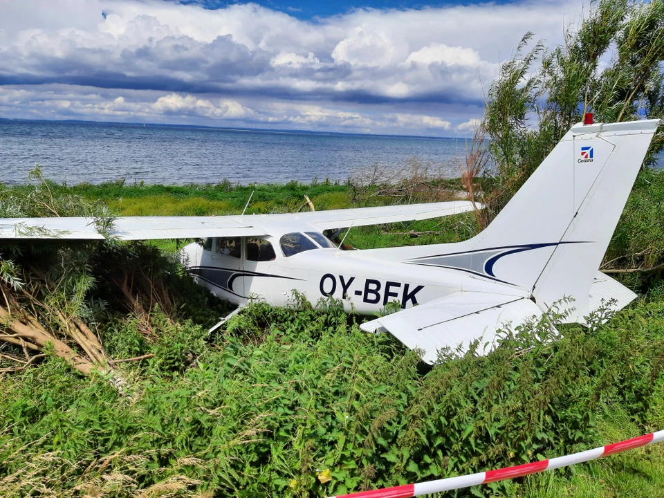 Flight after collision with trees