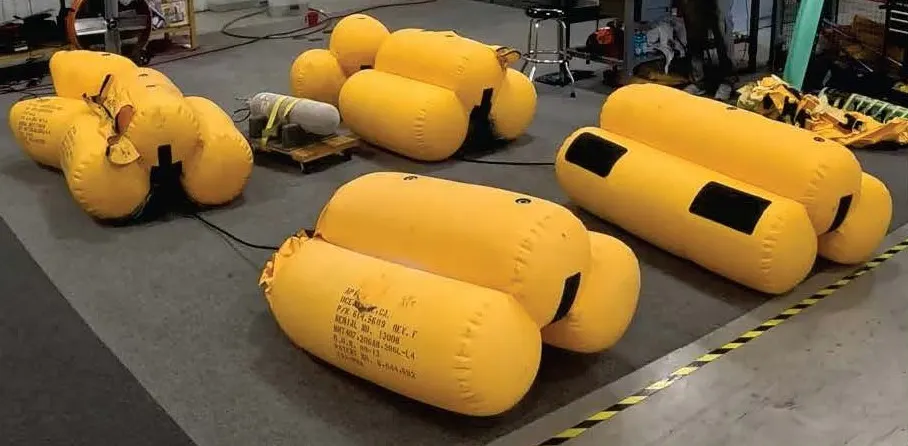 Test with 15 ml of frozen water in the LH supply hose. The LH aft float did not inflate