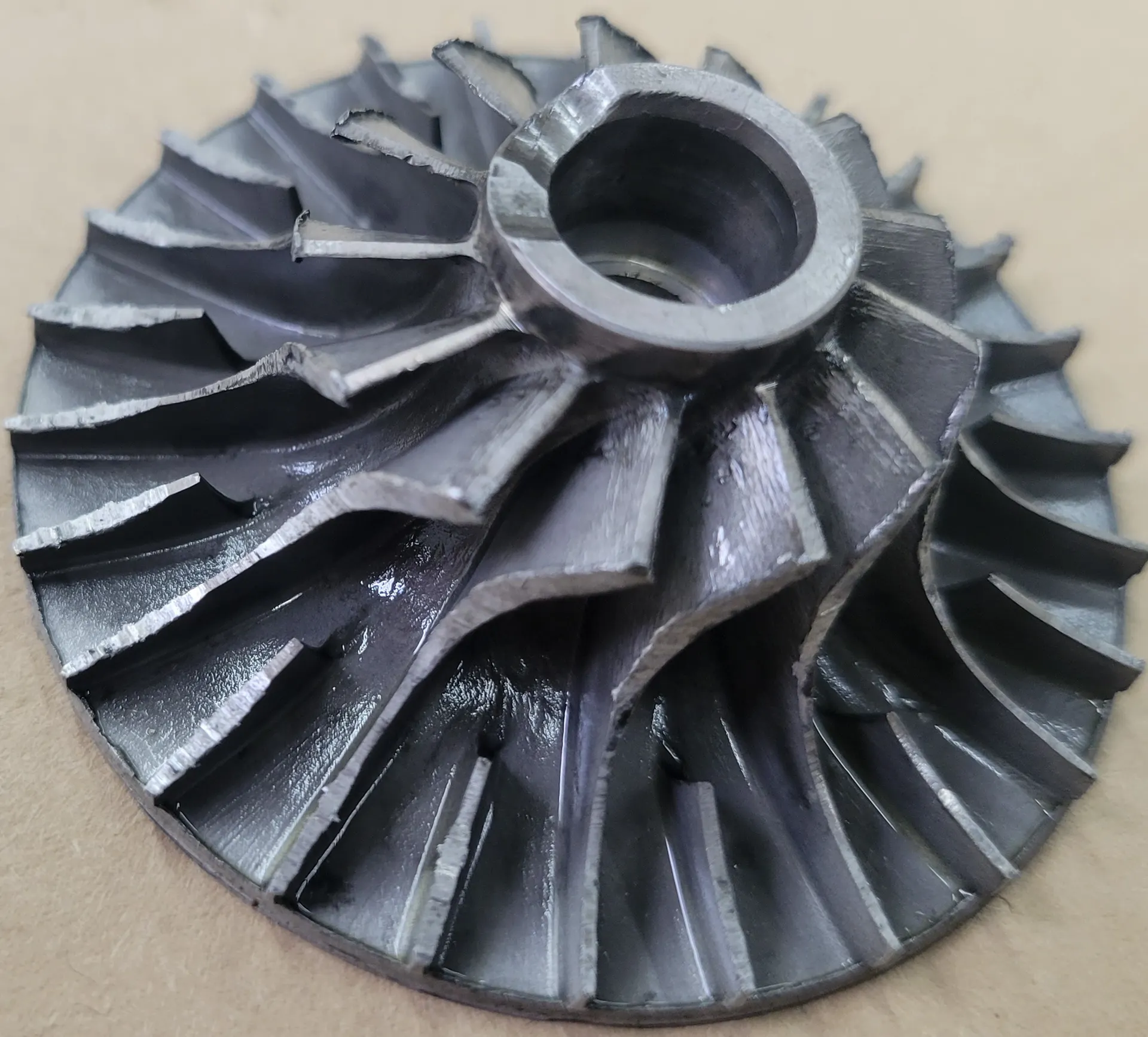 Appendix 3. Pictures of damaged ACM parts. Turbine wheel with rubbed vanes.