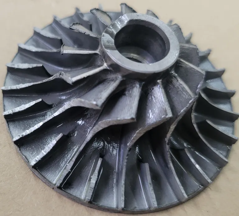 Appendix 3. Pictures of damaged ACM parts. Turbine wheel with rubbed vanes.